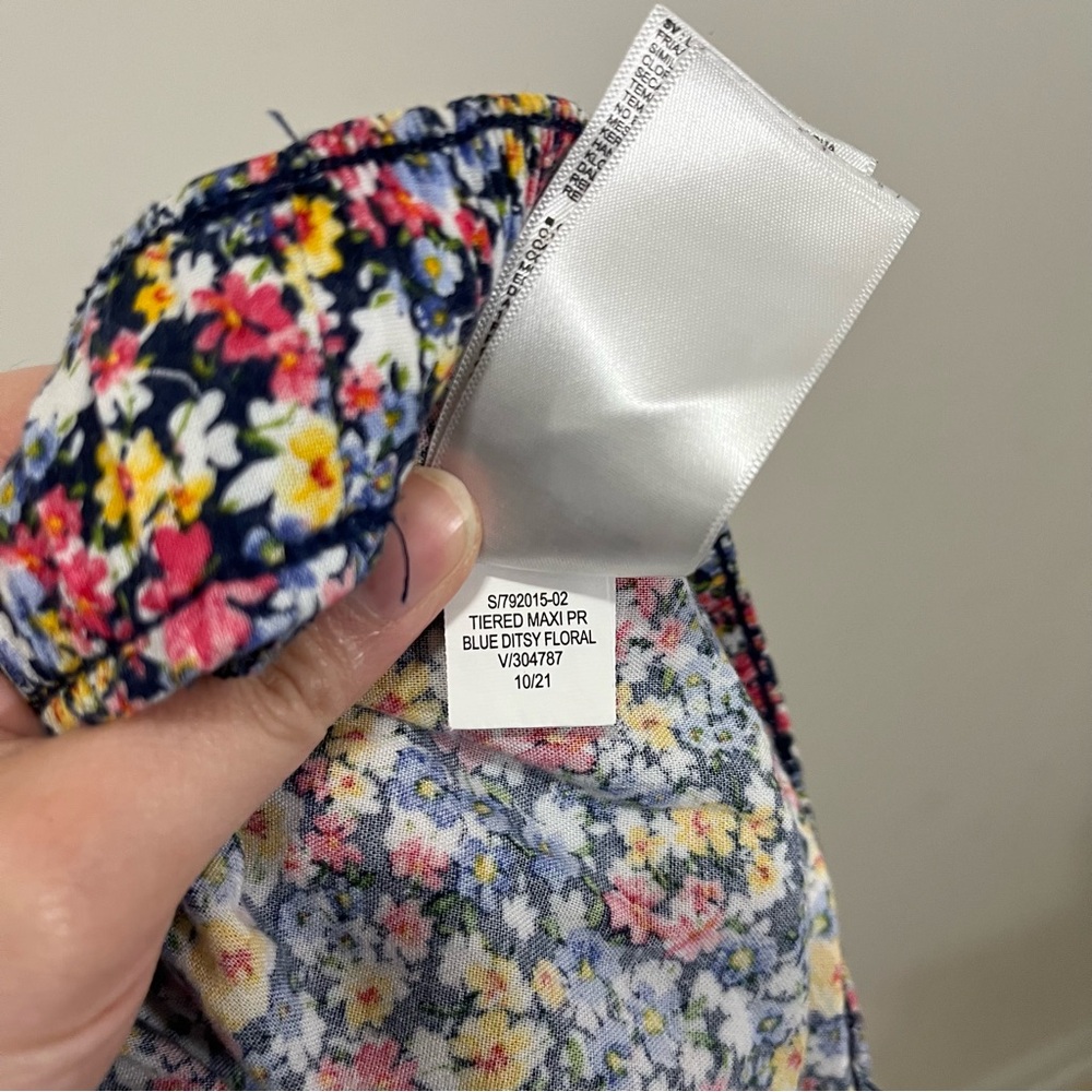 Old Navy Tiered Ditsy Floral Maxi Midi Skirt Sz M Tall Prairiecore Cottagecore - Picture 4 of 13